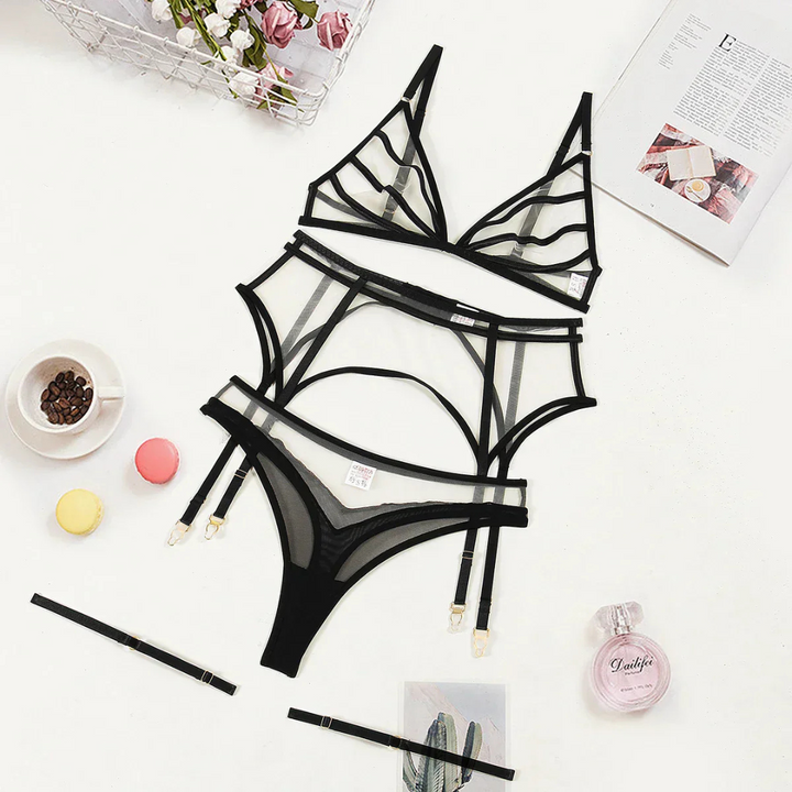Selene – Strappy Sheer Lingerie Set